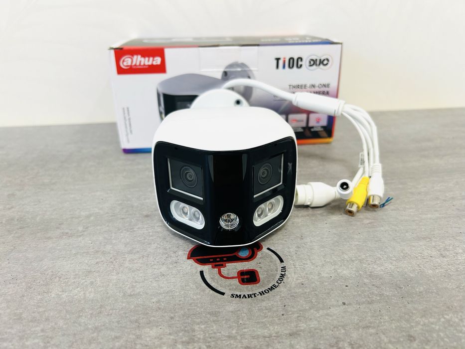 8Мп Dahua Двойная панорамная IP камера для видеонаблюдения PoE сирена