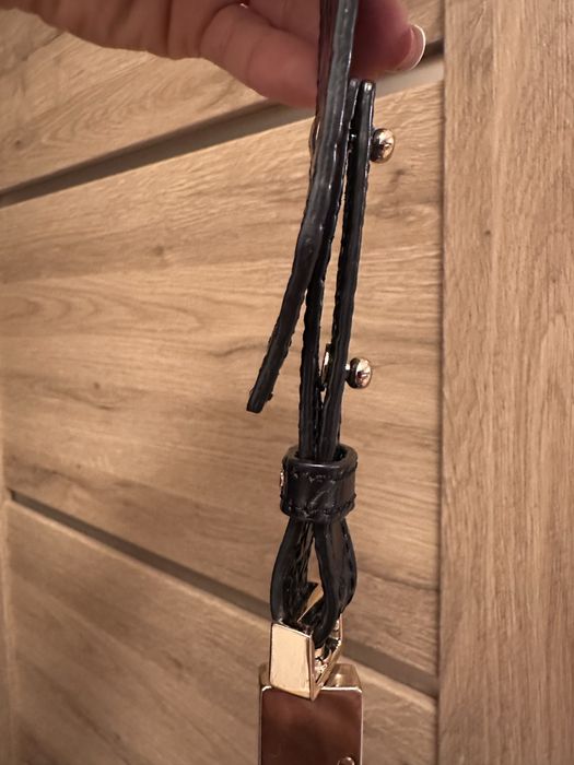 Torebka Chylak czarny błyszczący krokodyl