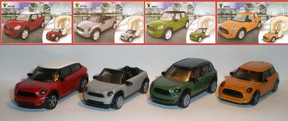 *_* Autka Mini Cooper SD + kartki, komplet z kinder, nowe