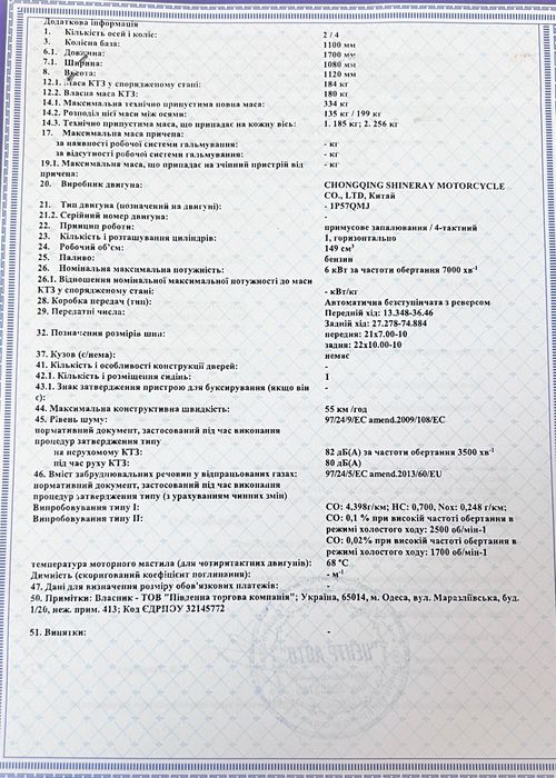 Квадроцикл Shineray
