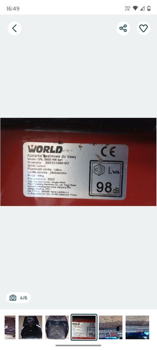 Kosz na trawę kosiarka world grl560