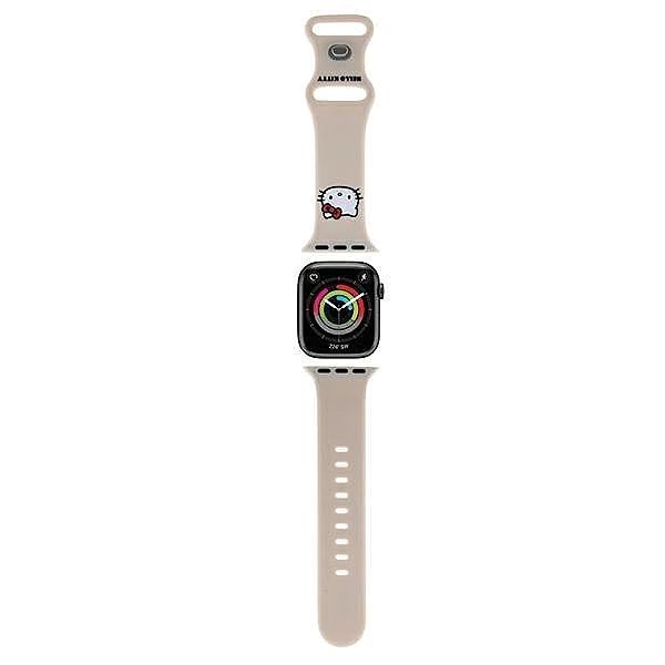 Pasek Hello Kitty Silicone Kitty Head na Apple Watch 38/40/41mm - beżo