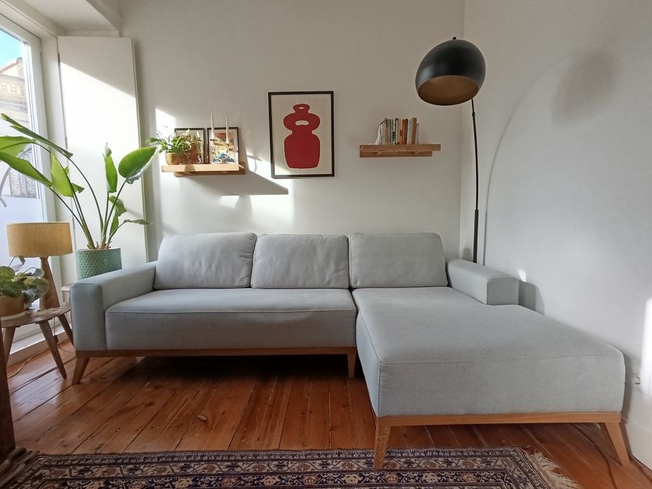 Sofá modular com chaise longue