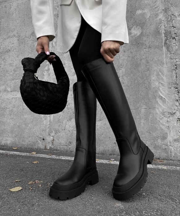 Сапожки сапоги трубы! Натуральная кожа! Тренд Zara