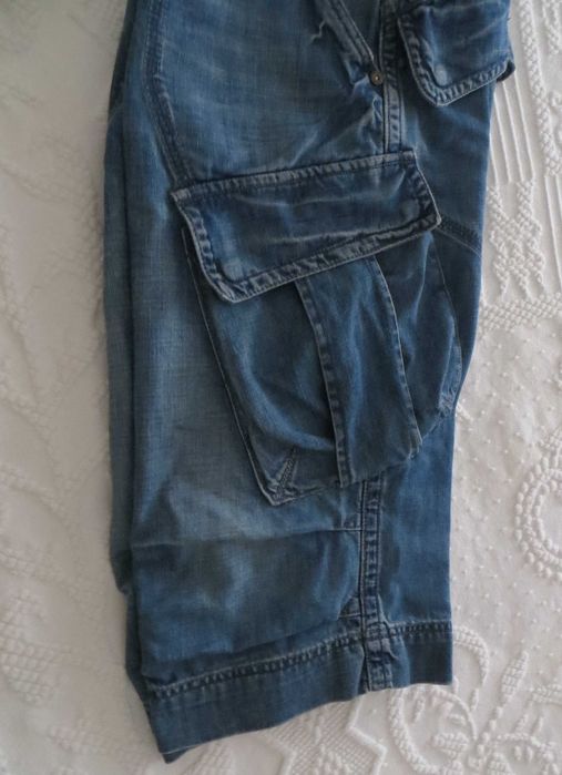 Calções 100 % ganga algodão, One Two One - USA  Classic Jeans - Nº 40