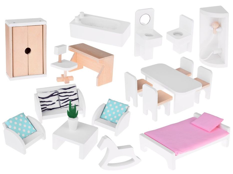 Domek drewniany dla lalek z basenem