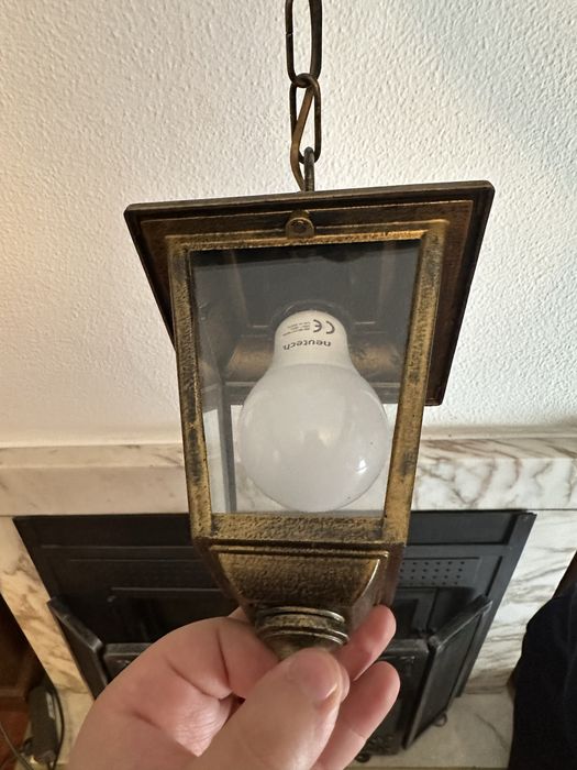 Par de candeias vintage em latão com vidro
