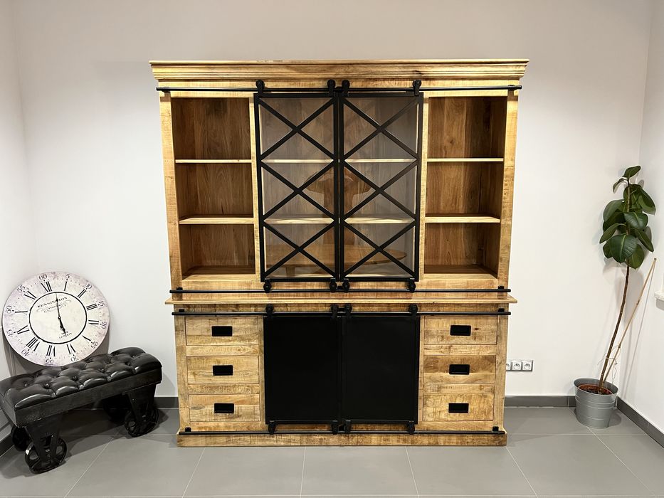 Kredens witryna loft industrialne drewno MANGO