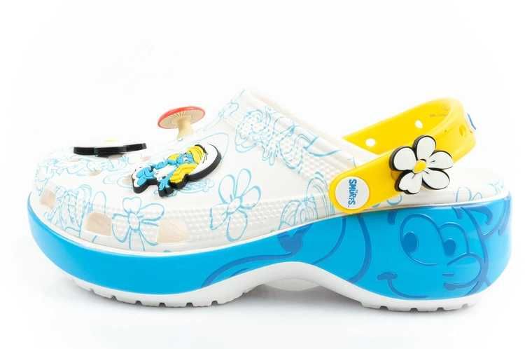Crocs Smurfs klapki chodaki damskie na platformie Smerfy r. 36-42