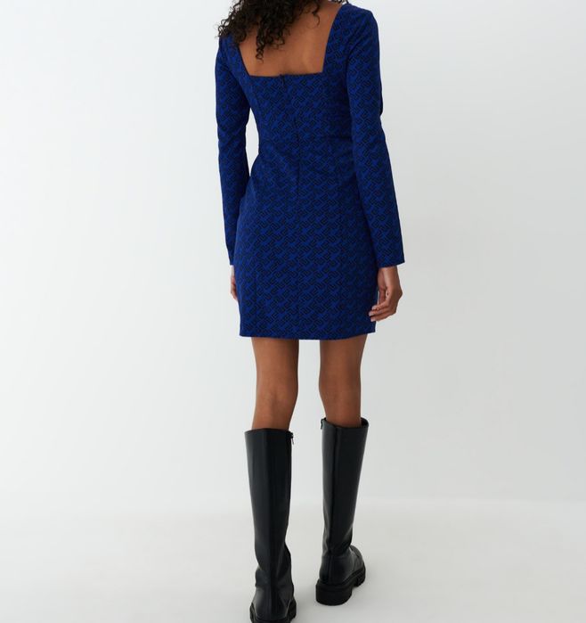 Mohito rozmiar 42 XL chabrowa sukienka długi rękaw