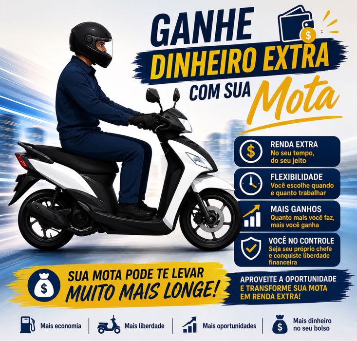 Empresa a procura de Estafetas ou profissionais com mota própria para serviços externos e atendimento ao domicílio.