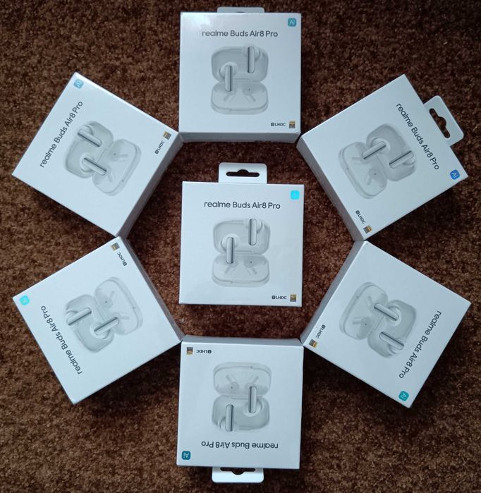 Нові навушники Realme Buds Air 8 Pro White (Global) Bluetooth 6.1 Multipoint 2.0 (3 пристрої одночасно) ![Ціна включає в себе комісію за OLX Доставку]