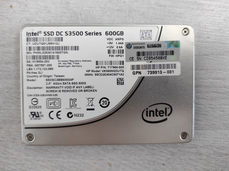 Intel SSD DC S3500 600 GB, S3520 960 GB
