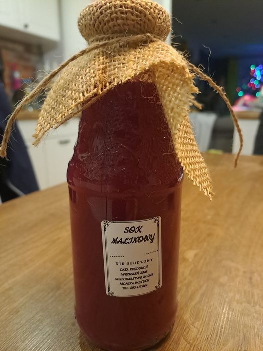 Sok malinowy niesłodziny 100%owoców