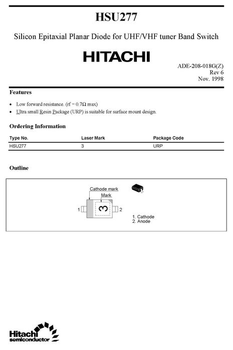 Диод HSU277 для ремонта трансиверов Yaesu(FT-817, FT-857, FT-897), SMD