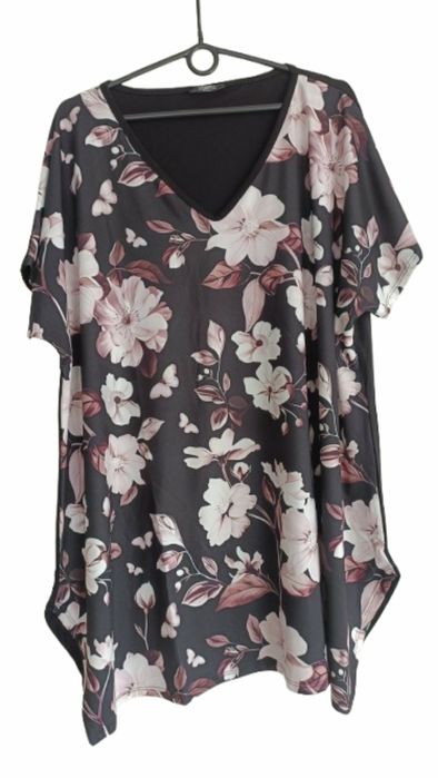 Bluzka, tunika plus size,  50/52/54/56 kwiaty