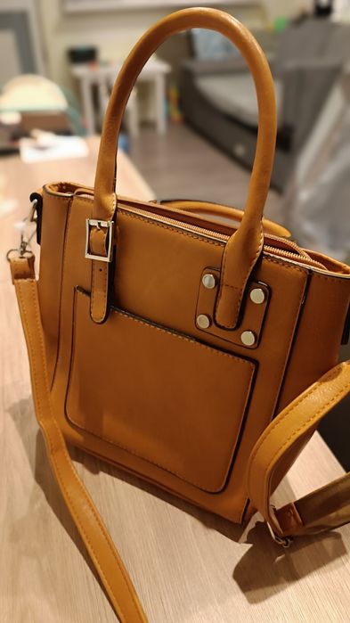 Torebka listonoszka musztardowa