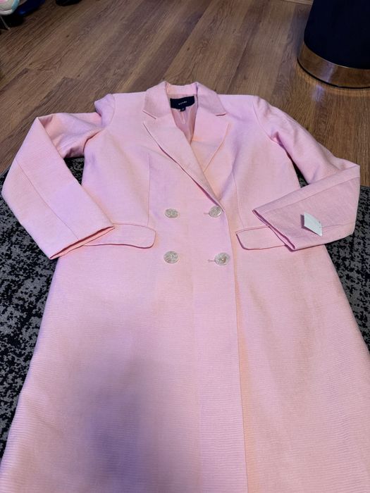 Płaszcz pudrowy róż s/m 36/38
