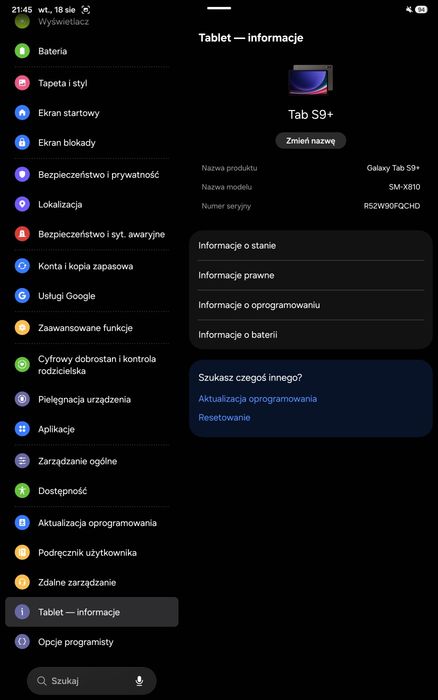 Tablet Samsung Galaxy Tab s9 Plus 256gb