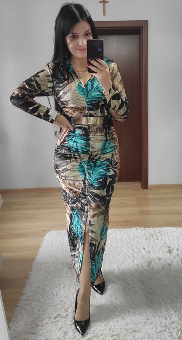 Sukienka długa maxi welur