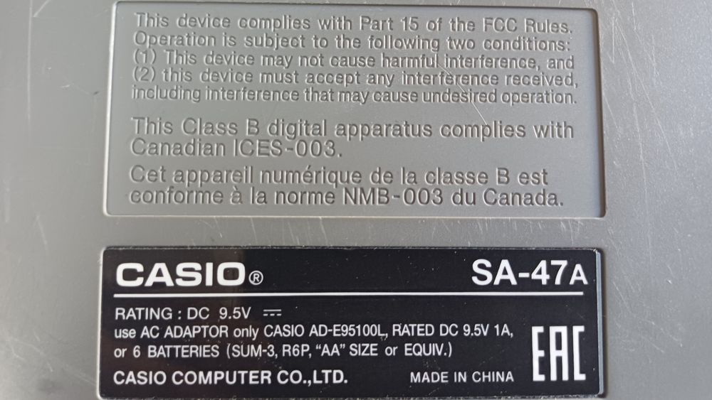 Pianinko CASIO SA-47