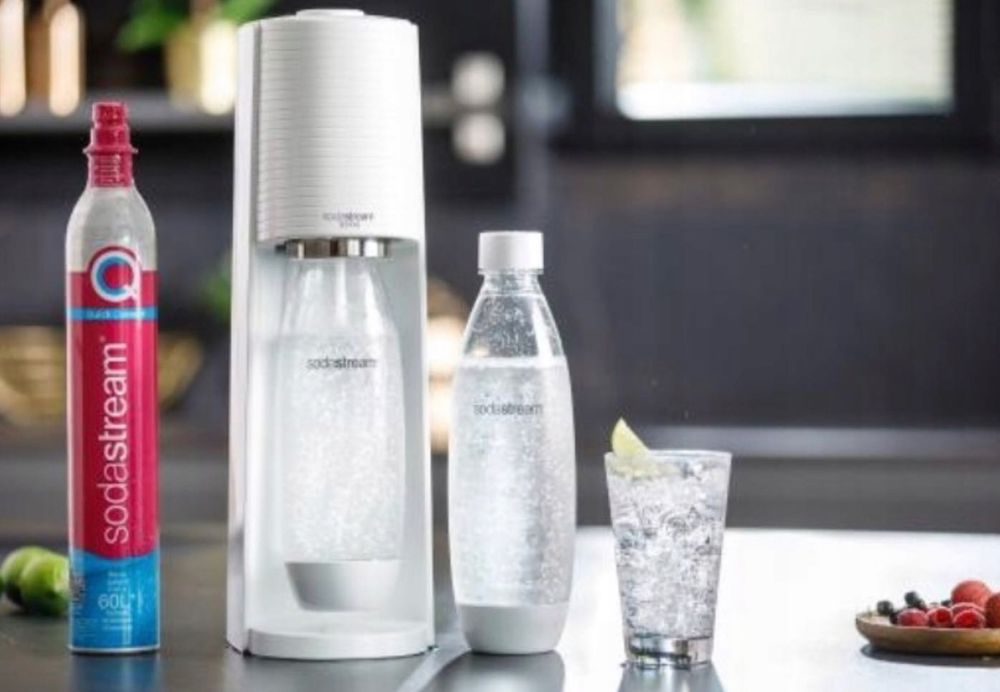 SODASTREAM SATURATOR do gazowania wody + 3 butelki BIAŁY