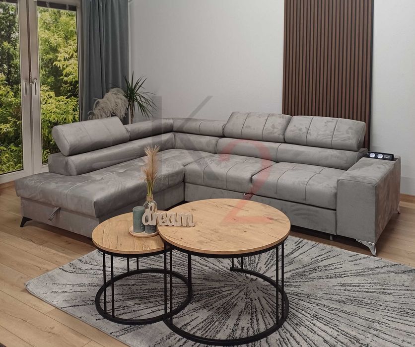 NOWOŚĆ, narożnik Fuks +USB, kanapa, sofa, łóżko  +gratis