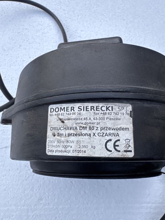 Dmuchawa DM80 z przewodem 2m i przesłoną X