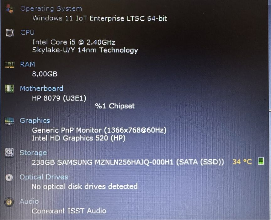 HP EliteBook 840 G3 14" i5 8GB RAM SSD 240GB HD Graphics 520