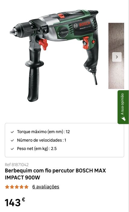 Berbequim / Furadeira de Impacto Bosch 900W