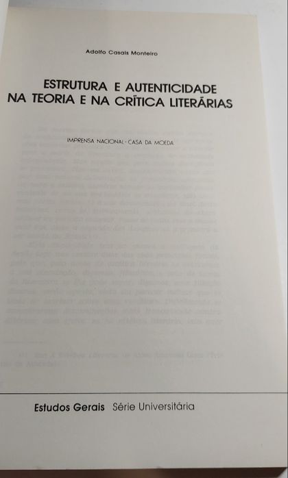 Estrutura e Autenticidade na Teoria e na Crítica Literárias (1984)