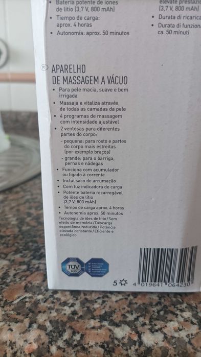 Aparelho massagem a vácuo