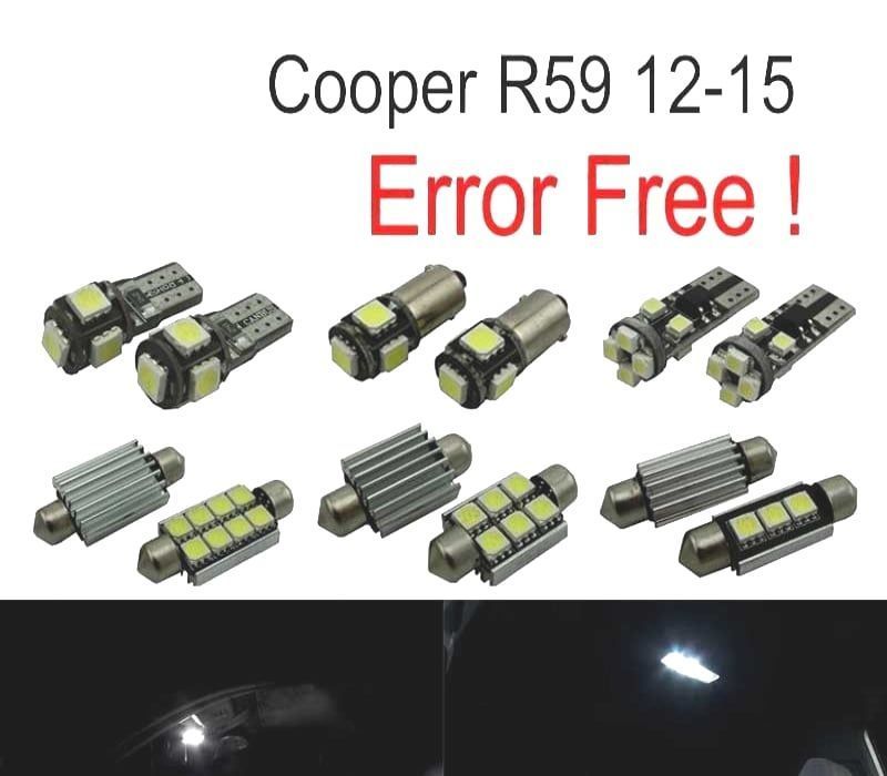 KIT COMPLETO 12 LAMPADAS LED INTERIOR PARA MINI COOPER ROADSTER R59 12-15