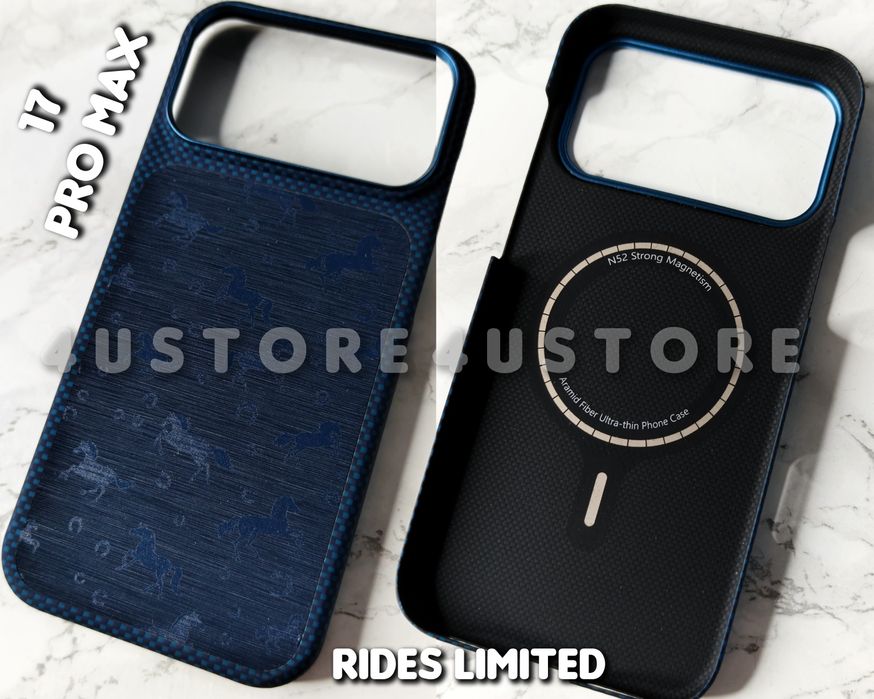 Чехол карбоновый с Magsafe на iPhone 17 Pro Max Deep Blue ультра тонкий чохол легкий карбоновий карбон кевлар арамид carbon Kevlar Aramid