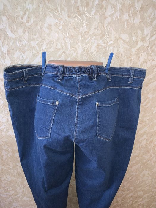 Джинси штани стрейчеві супер батал великий розмір прямого крою бавовна