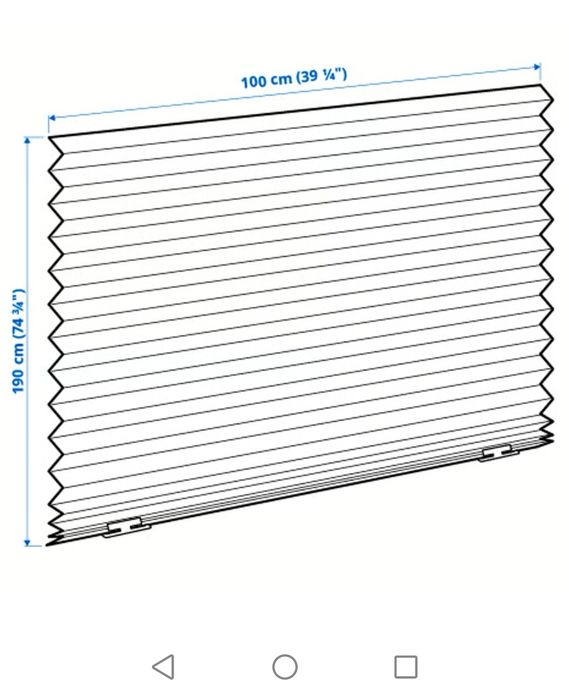 Estore plissado opaco 100x190 cm