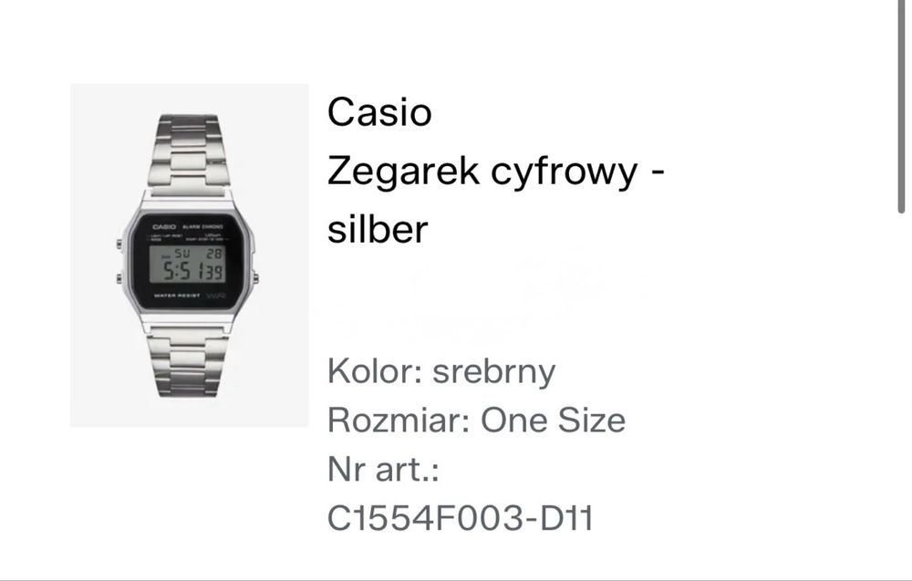 Zegarek Casio A158