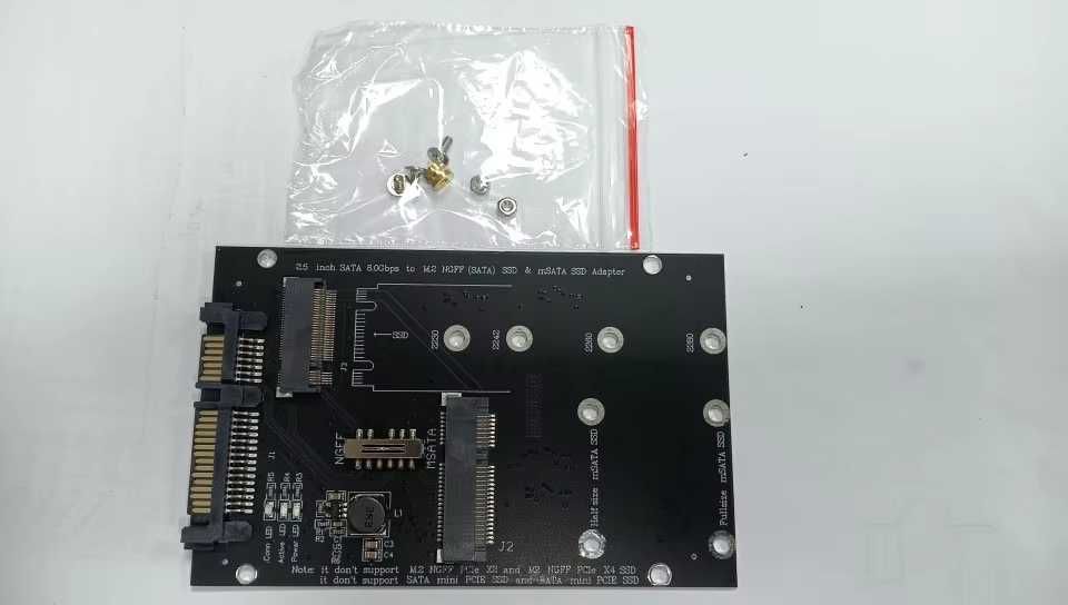 Адаптер конвертер M.2 + Msata SSD To SATA 3.0 2.5" для ПК, ноутбука