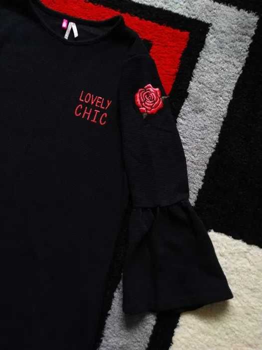 Модна,стильна,чорна сукня з вишивкою 44-46 р