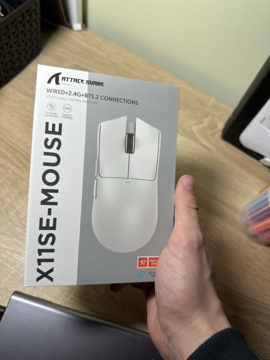 Ігрова мишка Attack Shark X11 White or Black  26000 DPI бездротова