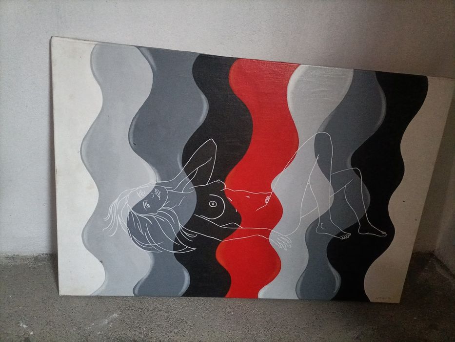 Tela pintada a acrílico, tema original e exclusivo