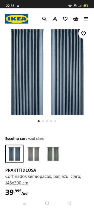 Cortinados Prakttidlosa 1par, IKEA. NOVOS
