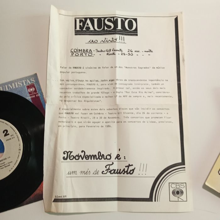 Single vinil 7 " promo Fausto O Despertar dos Alquimistas