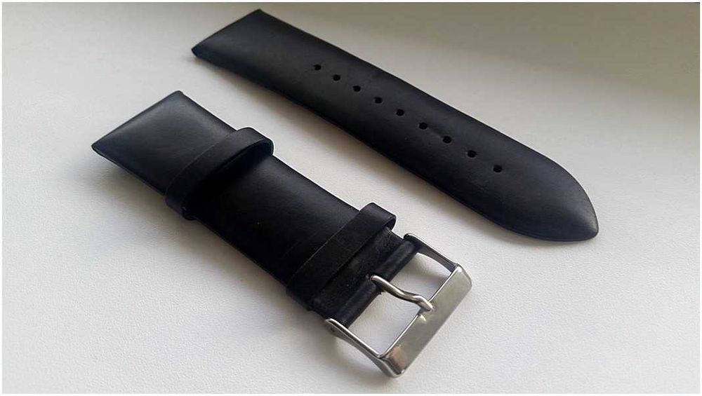 Czarny Skórzany Męski Pasek Do Zegarka - idealny na prezent Pasek Breitling Rolex Diesel Skóra Naturalna 26MM ESPRIT Skóra Naturalna Licowa [Gładka]