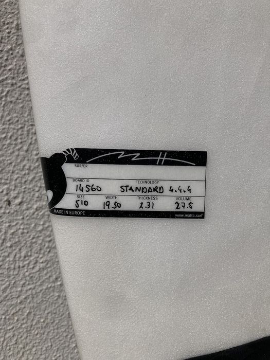 Prancha surf Matta 2825, 5’10” 27,5L