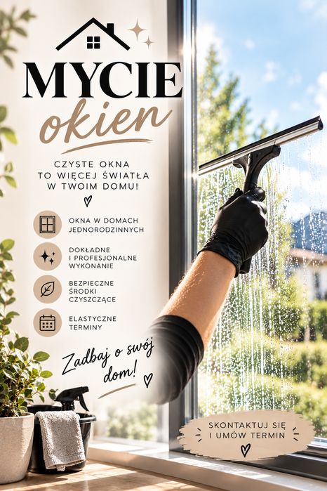 Mycie okien- domy, mieszkania
