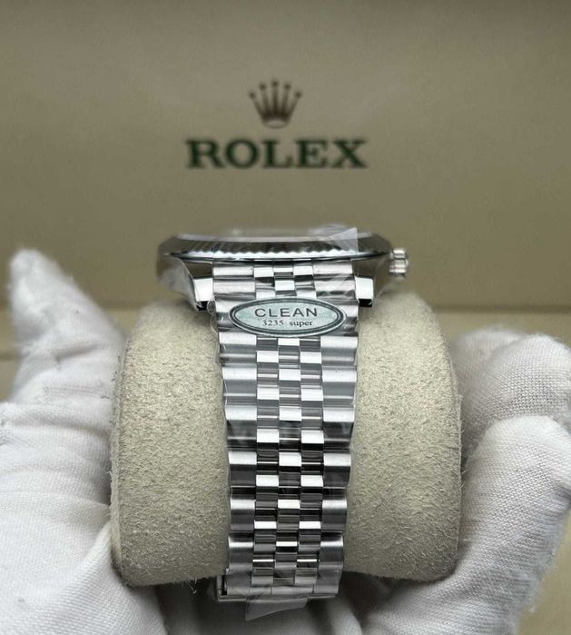 Clean Factory Rolex Datejust 41mm Jubilee Grey Dial, White Gold Fluted Bezel, 904L Steel, Best Edition 3235 Movement