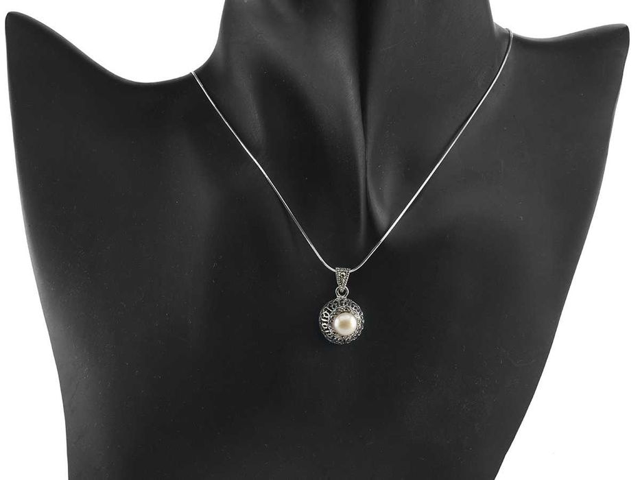 VERSIL wisior wisiorek zawieszka perła markazyty SREBRO 925