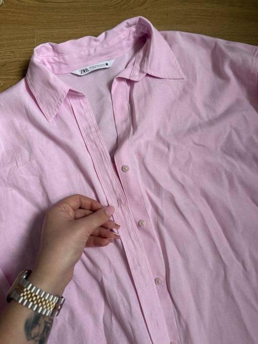 Жіноча рожева блузка - сорочка zara