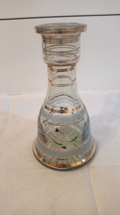 Szklany wazon szkło zdobione